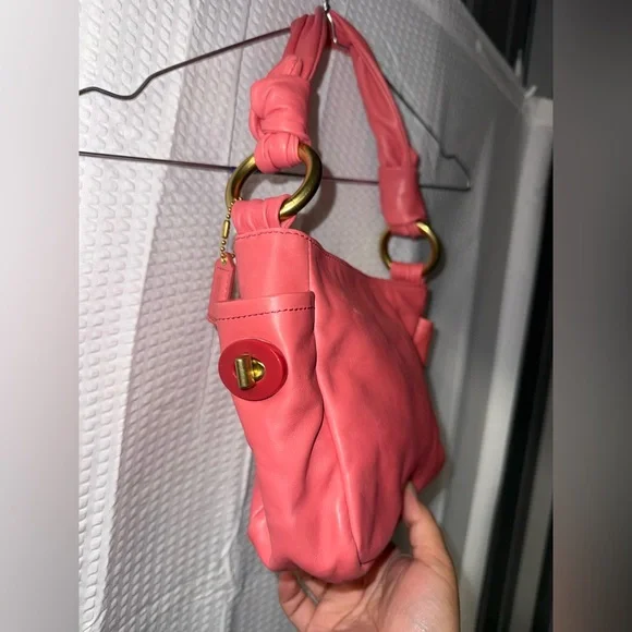 Coach Parker Resort Mini Pouch In Pink Smooth Leather - Picture 5 of 11